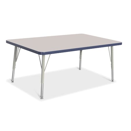 Jonti-Craft Berries Rectangle Activity Table, 30 in. x 48 in., E-height, Freckled Gray/Navy/Gray 6473JCE112